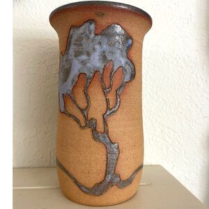 Studio Art Pottery Vase Tree of Life Signed 6.5"H Paula Prekowitz MCM Handmade
